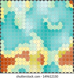 Abstract seamless pattern with colorful circle elements. Geometry abstract texture
