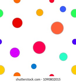 Abstract seamless pattern of colorful circles. Vector background