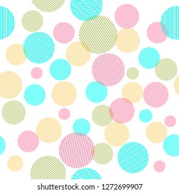 Abstract seamless pattern with colorful circles shapes. Vector illustration eps