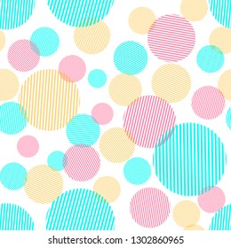 Abstract seamless pattern with colorful circles shapes. Vector illustration eps