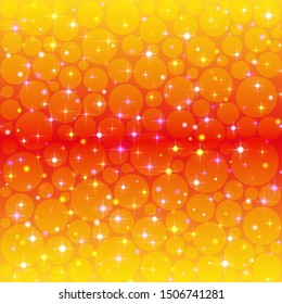 Abstract Seamless Pattern with Colorful Circles and Stars, Tile Background. Vector