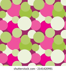 Abstract seamless pattern with colorful circles. Geometric vector illustration.