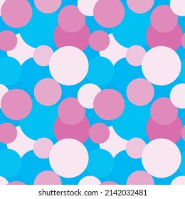 Abstract seamless pattern with colorful circles. Geometric vector illustration.
