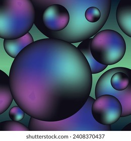 Abstract seamless pattern with colorful circles. Gradient colors. Geometric vector illustration.