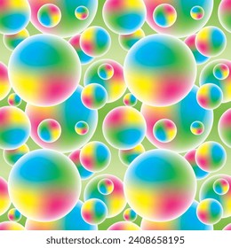 Abstract seamless pattern with colorful circles. Gradient colors. Geometric vector illustration.