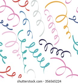 Abstract seamless pattern with colorful curly lines. Vector illustration.