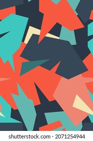 Abstract seamless pattern with colorful curved geometry shapes