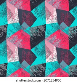 Abstract seamless pattern with colorful curved geometry shapes