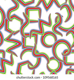 Abstract seamless pattern with colorful curves