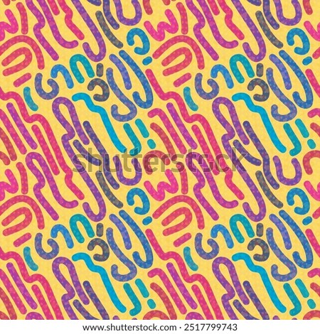 Abstract seamless pattern with colorful doodles - hand drawn vector illustration.