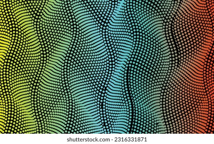 Abstract seamless pattern of colorful dot art, abstract doted line art in seamless pattern, vector art illustration