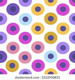 Abstract seamless pattern with colorful dots - hand drawn vector illustration.