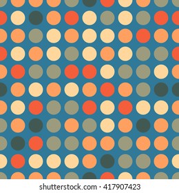 Abstract seamless pattern with colorful dots. Vector background. 