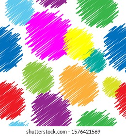 Abstract seamless pattern. Colorful drawn circles geometric design. Vector illustration