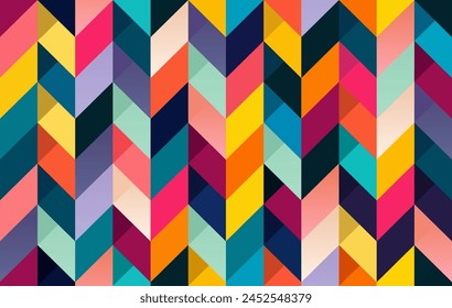 Abstractas patrón sin fisuras con diseño dinámico colorido. Vector geométrico chevron fondo