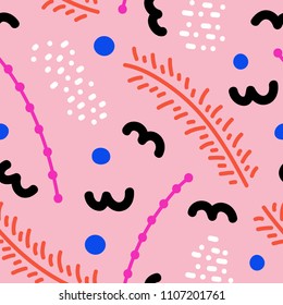 Abstract seamless pattern with colorful elements.