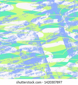 Abstract seamless pattern with colorful elements. Vector texture for your design. Simple modern texture with chaotic painted shapes.