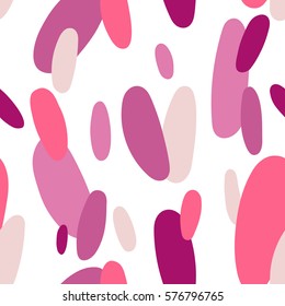 Abstract seamless pattern with colorful elements. Vector texture for your design. Simple modern texture with chaotic painted shapes.