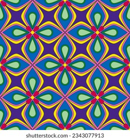 Abstract seamless pattern colorful floral vector wallpaper