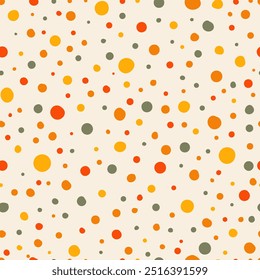 Abstract seamless pattern with colorful freehand dots. Background for children or trendy design with dots shapes.