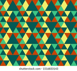 Abstract seamless pattern. Colorful geometric background with triangles.