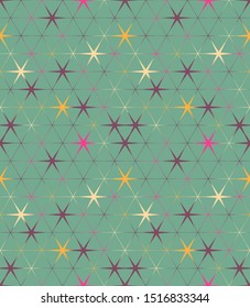 Abstract seamless pattern. Colorful geometric background with hexagons.