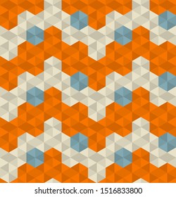 Abstract seamless pattern. Colorful geometric background with hexagons.