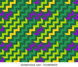 Abstract seamless pattern. Colorful geometric background with zigzags.