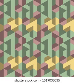 Abstract seamless pattern. Colorful geometric background with hexagons.