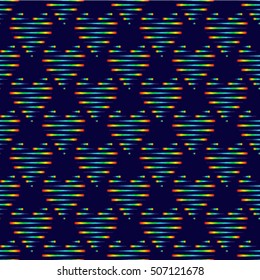 Abstract seamless pattern with colorful geometric shapes.