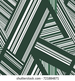 Abstract seamless pattern with colorful green lines.Geometric vector background.Textile texture