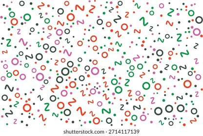 Abstractas patrón sin fisuras con números y símbolos dibujados a mano de colores