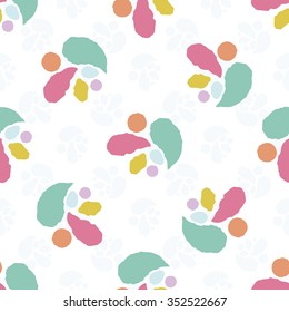 Abstract seamless pattern with colorful hand drawn strokes and drops