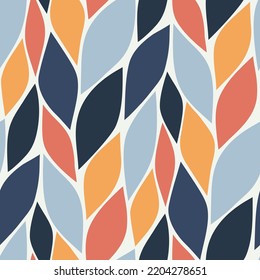 Abstract seamless pattern with colorful leaves