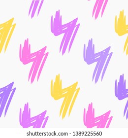 Abstract seamless pattern. Colorful lightning bolts. Vector texture