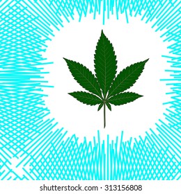 Abstract seamless pattern with colorful Marijuana leaves