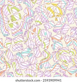 Abstract seamless pattern with colorful marshmallows - hand drawn vector illustration.