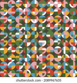Abstraktes nahtloses Muster mit bunten Mosaikelementen. Vektorgrafik. Design für Banner, Wickelpapier, Tapete oder Gewebe.