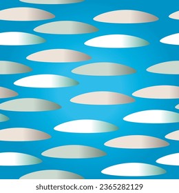 Abstract seamless pattern: colorful ovals on a blue background. Vector graphics