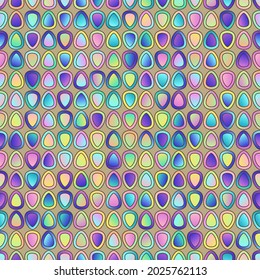 Abstract Seamless Pattern of Colorful Pastel Figures on Light Brown Backdrop for Packaging, Pack Paper, Wrapping Paper. Continuous Graphic Background from Figures Ellipses of Delicate Gradient Colors.