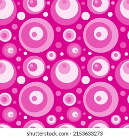 Abstract seamless pattern with colorful pink circles. Geometric vector illustration.
