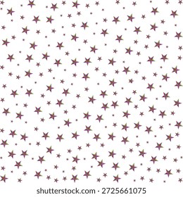 Abstract Seamless Pattern of Colorful Prismatic Stars on White Background.