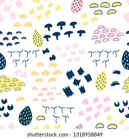 Abstract seamless pattern with colorful shapes made in vector.