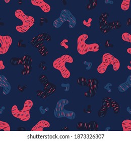 Abstract seamless pattern with colorful shapes. Beautiful textile or paper print. Vector illustration.