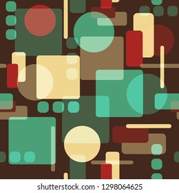 Abstract seamless pattern with colorful spots and dots. Design element for wrapping paper, wallpaper and fabric.