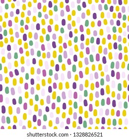 Abstract seamless pattern with colorful spots on white background. Perfect for wallpaper and gift paper
