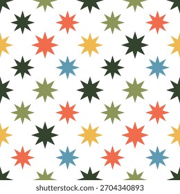 Abstractas patrón sin fisuras con diseño de Formas de estallido estelar de colores