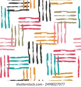 Abstract seamless pattern with colorful stripes. Vector striped background