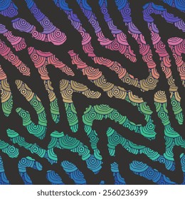 Abstract seamless pattern with colorful stripes - hand drawn vector illustration.