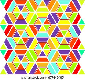 Abstract Seamless Pattern. Colorful Pattern with Stripes.